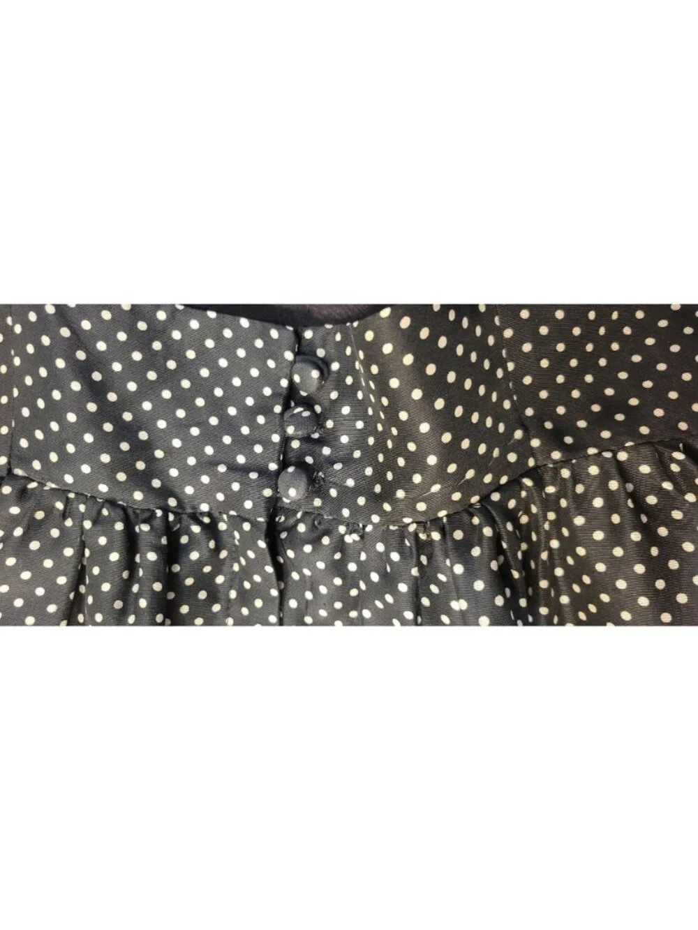 VTG Womens Black Polka Dot 100% Silk Dress 8P Y2K Pockets Adjustable Straps